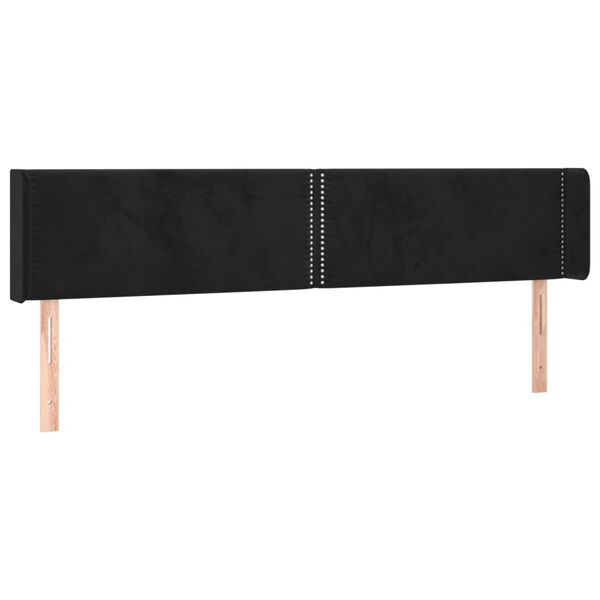 vidaXL T&ecirc;te de lit &agrave; LED Noir 163x16x78/88 cm Velours