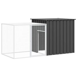 vidaXL Clapier Anthracite 200x91x100 cm Acier galvanis&eacute;