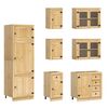 vidaXL Armoire avec tiroir avec &eacute;tag&egrave;re 14 pcs Miel Pin massif