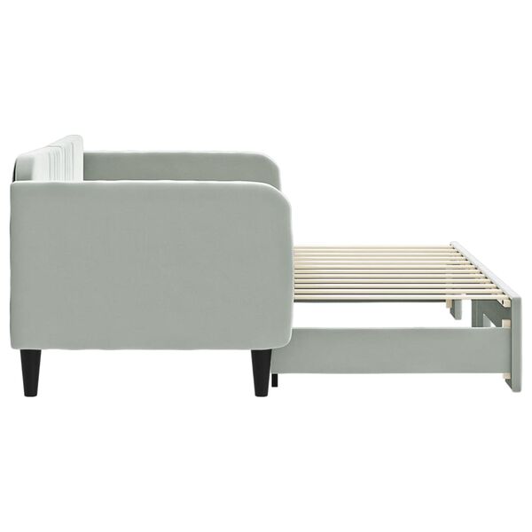 vidaXL Lit de jour avec gigogne sans matelas gris clair 80x200 cm