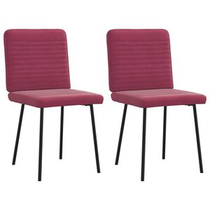 vidaXL Chaises à manger lot de 2 Rouge bordeaux Velours