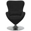 vidaXL Fauteuil œuf Noir 63 x 73 x 90 cm Velours