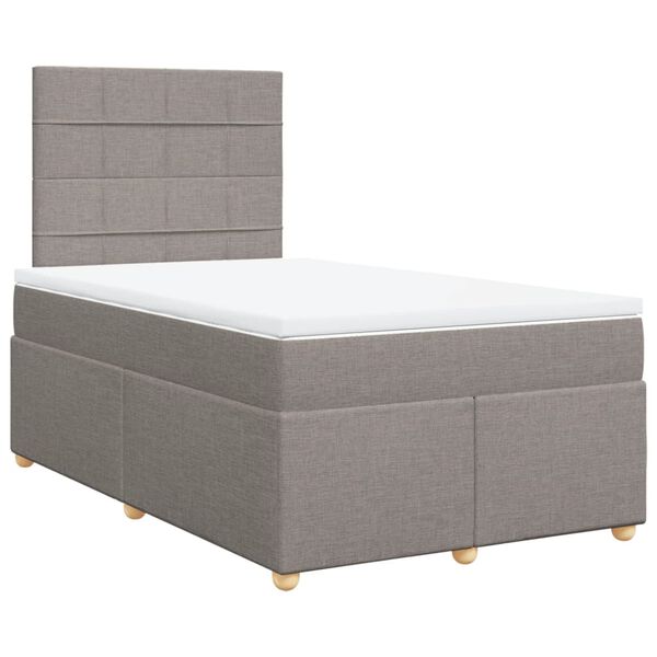 vidaXL Sommier &agrave; lattes de lit avec matelas taupe 120x190 cm tissu