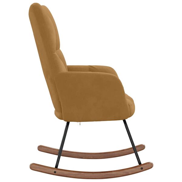 vidaXL Chaise à bascule Marron Velours