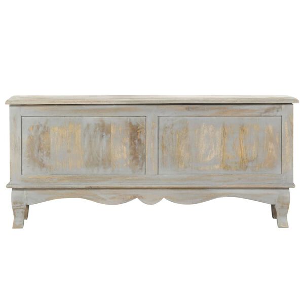 vidaXL Bo&icirc;te de rangement Gris 100x38x45 cm Bois de manguier solide