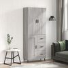 vidaXL Buffet haut Sonoma gris 69,5x34x180 cm Bois d'ing&eacute;nierie