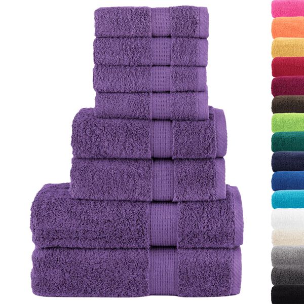 vidaXL Ensemble de serviettes de qualit&eacute; sup&eacute;rieure SOLUND 8pcs violet