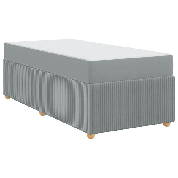 vidaXL Cadre de lit avec matelas Gris clair 90 x 200 cm tissu