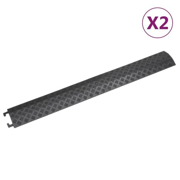 vidaXL Rampes de protection de c&acirc;ble 2 pcs 98,5 cm Noir