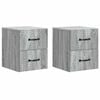 vidaXL Cabinet de chevet mural 2 pcs Sonoma gris 34,5 x 33 x 40 cm