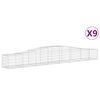 vidaXL Paniers à gabions arqués 9 pcs 400x50x40/60 cm Fer galvanisé