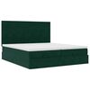vidaXL Cadre de lit ottoman avec matelas vert fonc&eacute; 160x200 cm velours