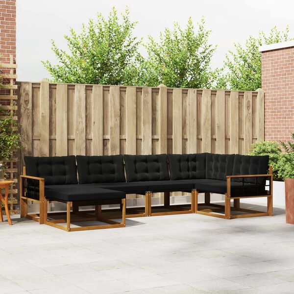 vidaXL Ensemble de canap&eacute;s d'ext&eacute;rieur 18 pcs Naturel et Noir