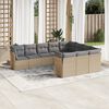 vidaXL Salon de jardin avec coussins 10 pcs beige résine tressée