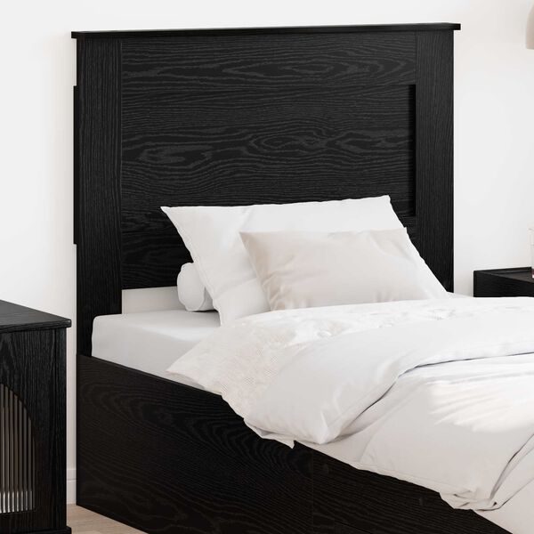 vidaXL T&ecirc;te de lit avec t&ecirc;te de lit Ch&ecirc;ne noir 80 cm Bois d'ing&eacute;nierie