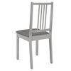 vidaXL Chaises &agrave; manger avec coussins lot de 2 gris bois solide