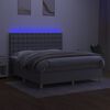 vidaXL Sommier &agrave; lattes de lit matelas et LED Gris clair 160x200 cm