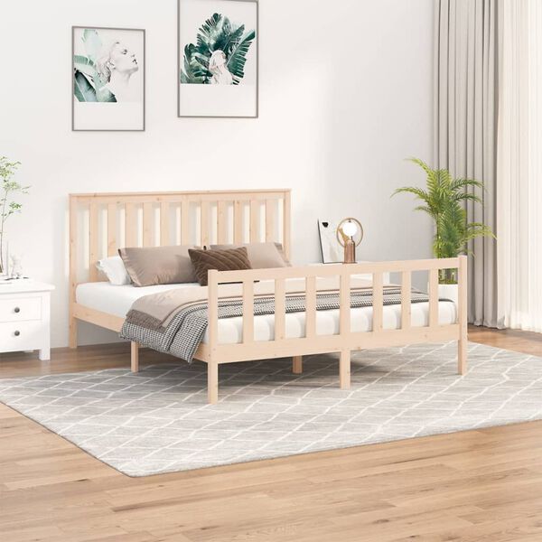 vidaXL Cadre de lit sans matelas 160x200 cm bois massif de pin