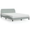 vidaXL Cadre de lit Dover Gris clair 135 x 190 cm velours