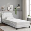 vidaXL Cadre de lit avec LED sans matelas Zadar blanc 100x203 cm