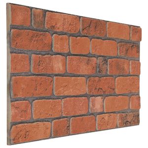 vidaXL Panneaux muraux 10 pc 100 x 50 cm Terre cuite Mousse EPS