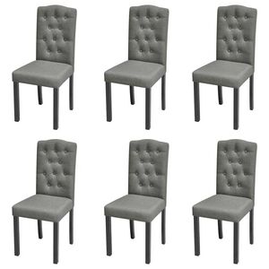 vidaXL Chaises &agrave; manger lot de 6 gris tissu