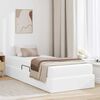 vidaXL Lit avec rangement et matelas avec matelas 2 pcs Blanc Cuir