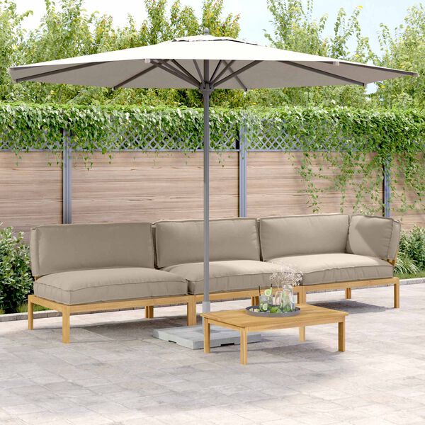 vidaXL Ensemble de Canap&eacute;s Uni 4 pcs Taupe Bois d'Acacia Massif