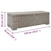 vidaXL Bo&icirc;te de rangement Gris 110 cm Rotin kubu naturel et acajou