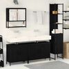 vidaXL Ensemble de mobilier de salle de bain avec &eacute;tag&egrave;re 4 pcs Noir