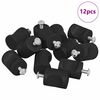 vidaXL Poign&eacute;es de Cabinet 12 pc Noir M4 x 12 mm Fer