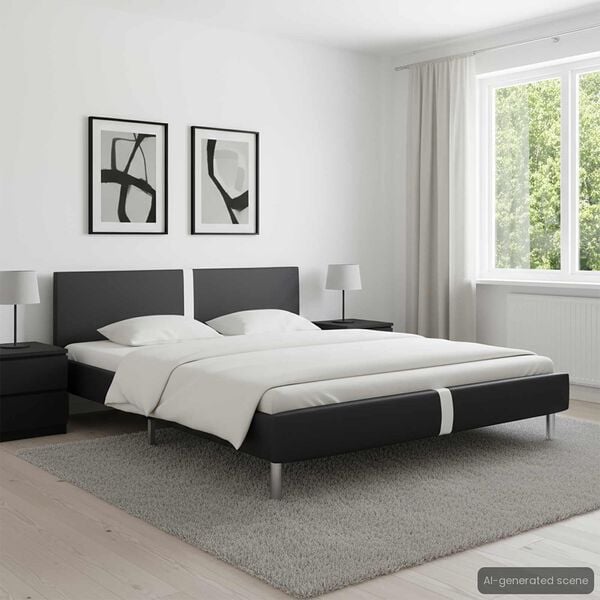 vidaXL Cadre de lit sans matelas noir similicuir 120x200 cm