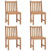 vidaXL Chaises de jardin lot de 4 avec coussins Bois de teck massif