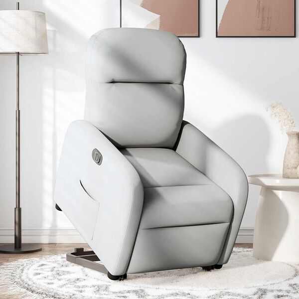 vidaXL Fauteuil inclinable &eacute;lectrique gris nuage tissu