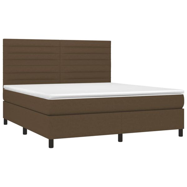 vidaXL Sommier &agrave; lattes de lit avec matelas Marron fonc&eacute; 160x200 cm
