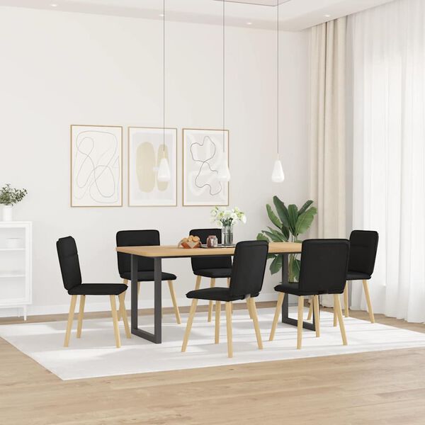 vidaXL Chaises à manger lot de 6 noir tissu