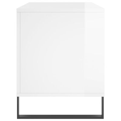 vidaXL Armoire à disques blanc brillant 100x38x48 cm bois d'ingénierie