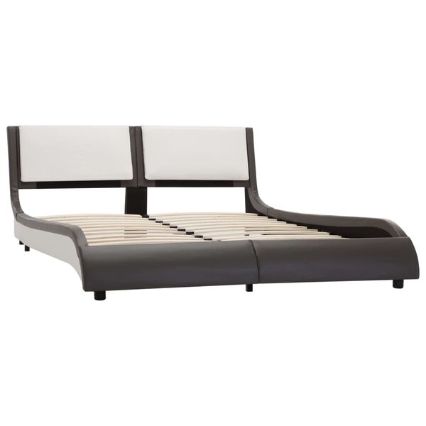 vidaXL Cadre de lit avec LED sans matelas Gris et blanc 120 x 190 cm