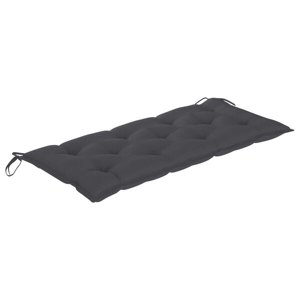 vidaXL Balancelle avec coussin anthracite 120 cm Bois de teck solide