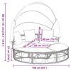 vidaXL Lit de repos d'extérieur avec auvent et coussins résine tressée