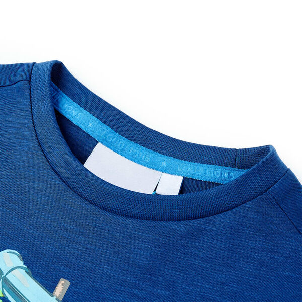 T-shirt pour enfants bleu fonc&eacute; 140