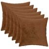 vidaXL Coussin de jet&eacute; 6 pc HEERLEN Marron Clair 50 x 50 cm Flanelle