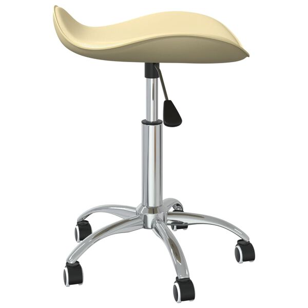 vidaXL Chaise pivotante de salle &agrave; manger Cr&egrave;me Similicuir