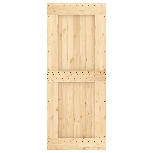 vidaXL Porte coulissante et kit de quincaillerie 85x210 cm pin massif