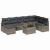 vidaXL Ensemble de canap&eacute; de jardin 9 pc Gris Poly rotin