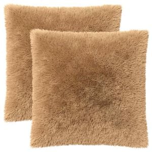 vidaXL Coussin avec oreiller HEERLEN 2 pi&egrave;ces Taupe Fleece PV