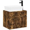 vidaXL Ensemble de mobilier de salle de bain Ch&ecirc;ne fum&eacute;