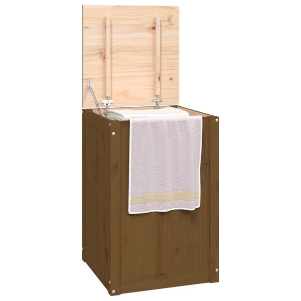 vidaXL Bo&icirc;te &agrave; linge Marron miel 44x44x66 cm Bois massif de pin