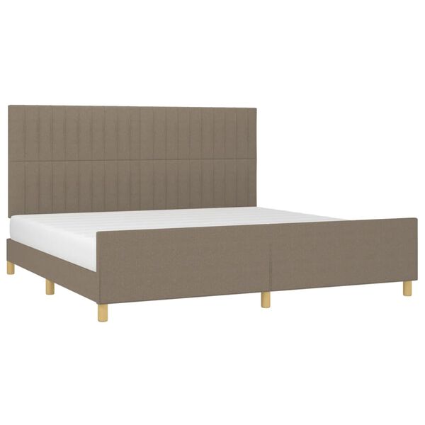 vidaXL Cadre de lit sans matelas taupe 200x200 cm tissu