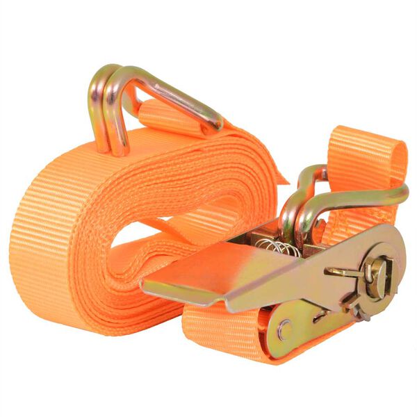 vidaXL Sangle d&rsquo;arrimage &agrave; cliquet 4 pcs 0,4 tonne 6 m x 25 mm Orange